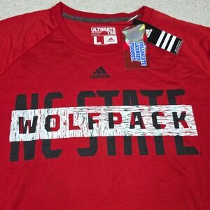 Adidas Ultimate T-Shirt Mens Size L Red Climalite NC State Wolfpack NCAA‎ NWT